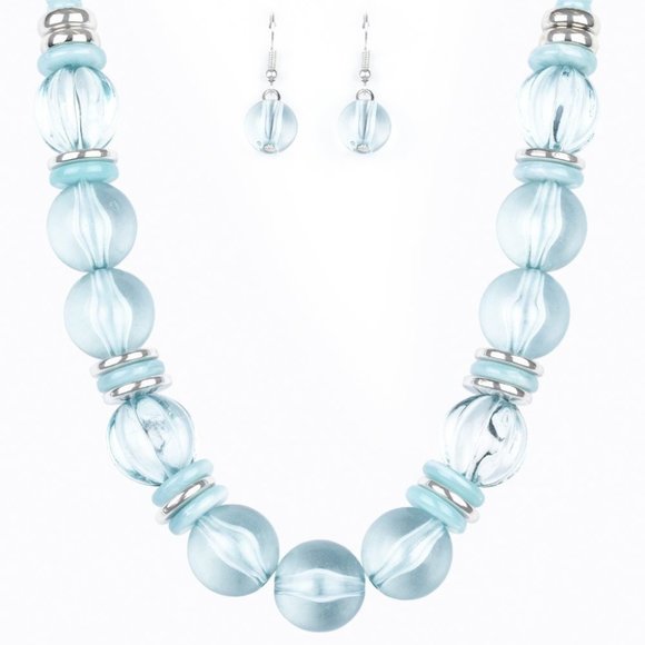 paparazzi Jewelry - Bubbly Beauty Blue Acrylic Necklace